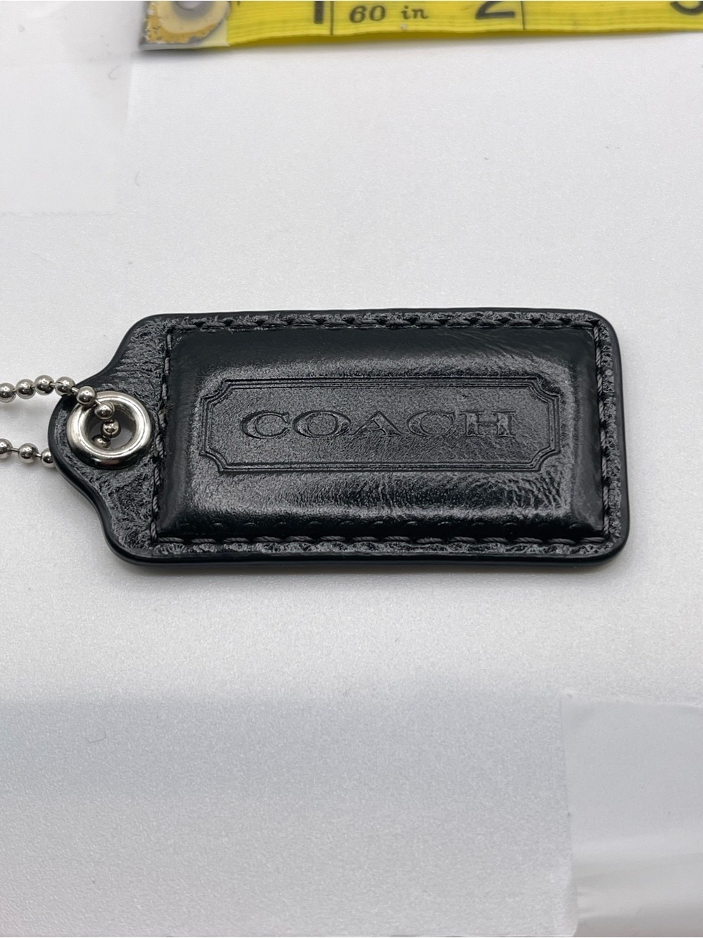 Coach Black Leather Embossed Hang Tag 2.5”